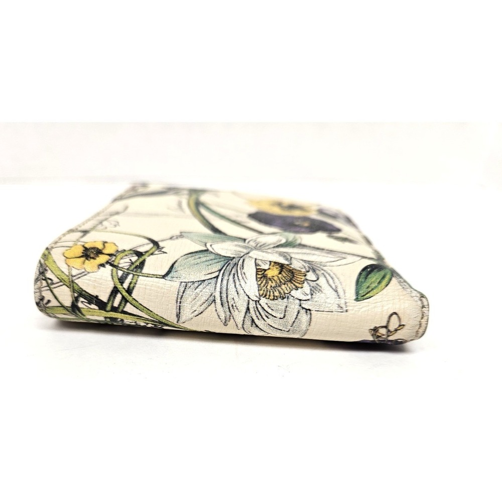 GUCCI Flora Infinity Bifold Wallet White Calfskin Multi Floral 04848 Authentic - Picture 4 of 12
